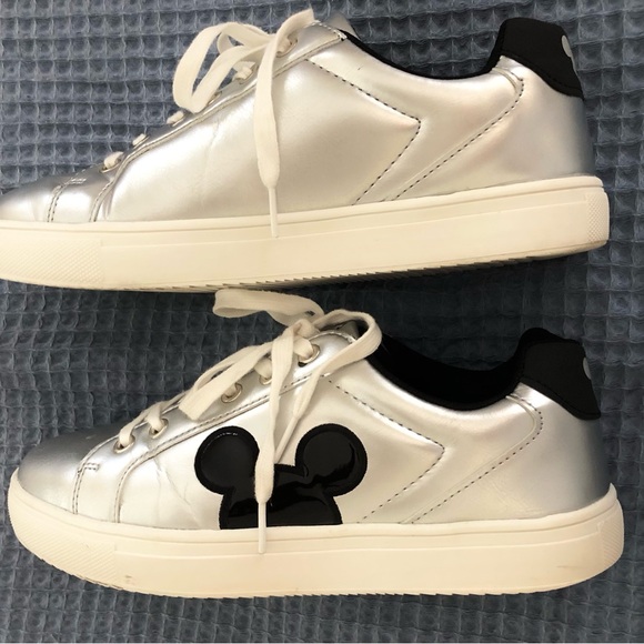 Disney Silver Metallic Sneakers with Black Mouse Ears - Picture 8 of 14